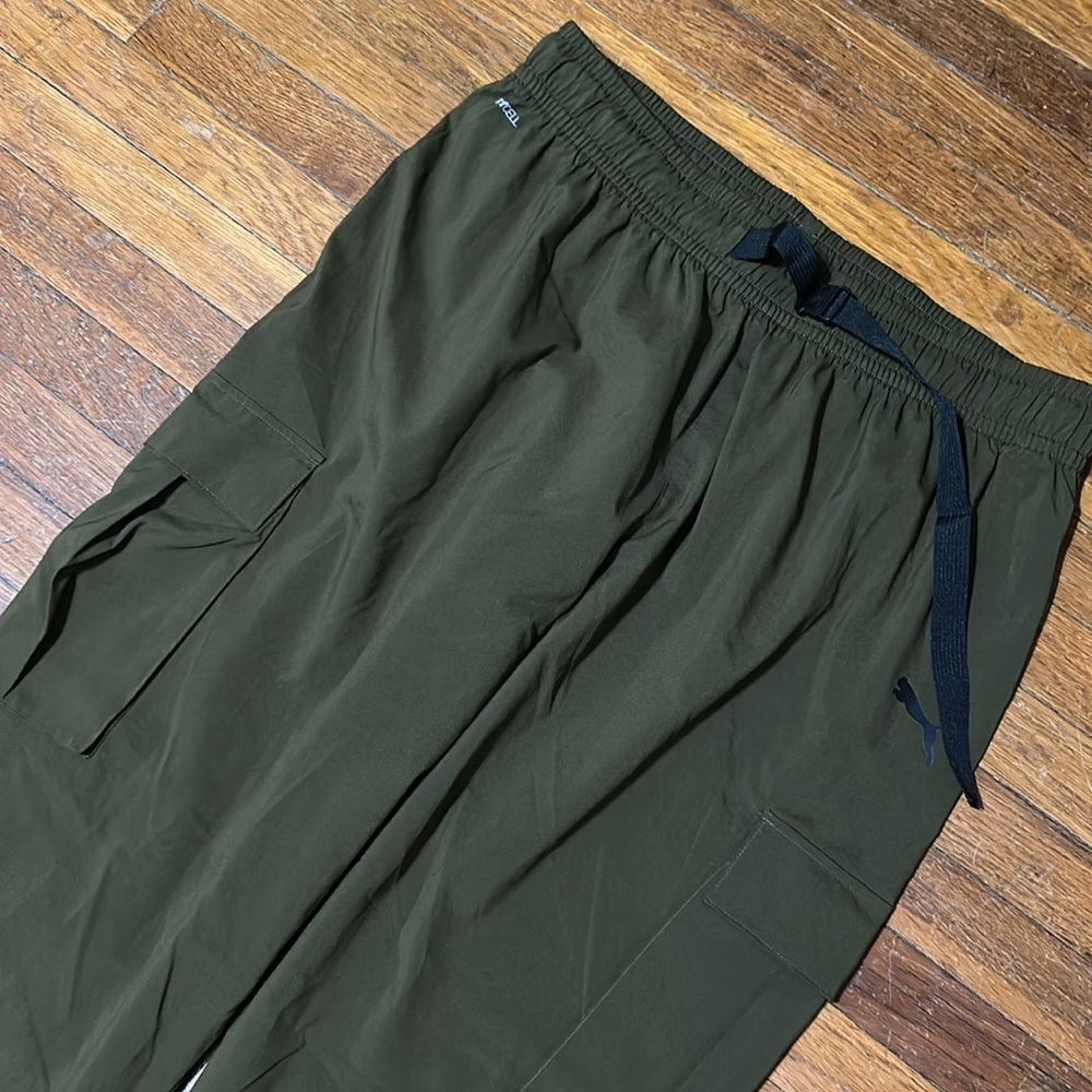 Puma Dark Green Cargo Joggers Style Hiking Pants, XL - Picture 3 of 4